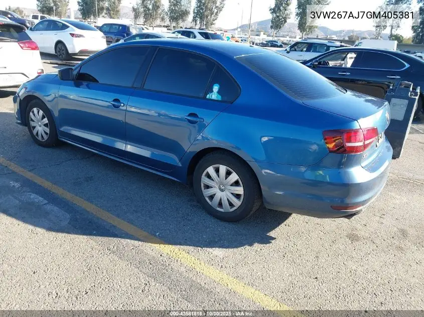 3VW267AJ7GM405381 2016 Volkswagen Jetta 1.4T S