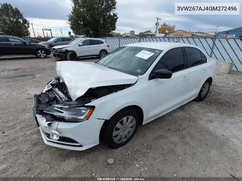 3VW267AJ4GM272496 2016 Volkswagen Jetta 1.4T S