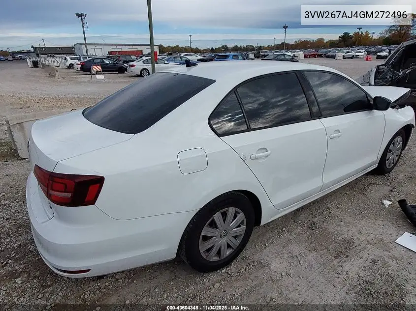 3VW267AJ4GM272496 2016 Volkswagen Jetta 1.4T S