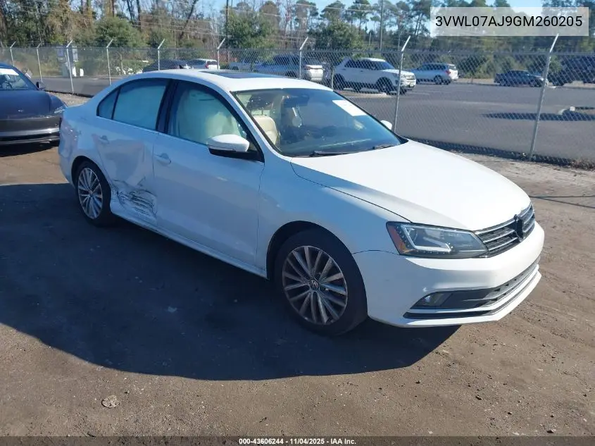 3VWL07AJ9GM260205 2016 Volkswagen Jetta 1.8T Sel