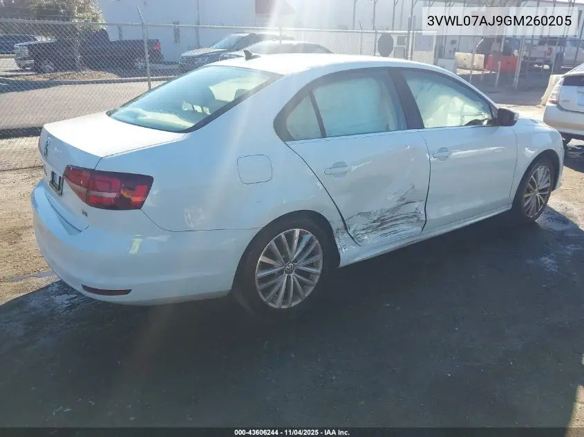 3VWL07AJ9GM260205 2016 Volkswagen Jetta 1.8T Sel