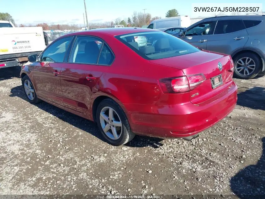 3VW267AJ5GM228507 2016 Volkswagen Jetta 1.4T S