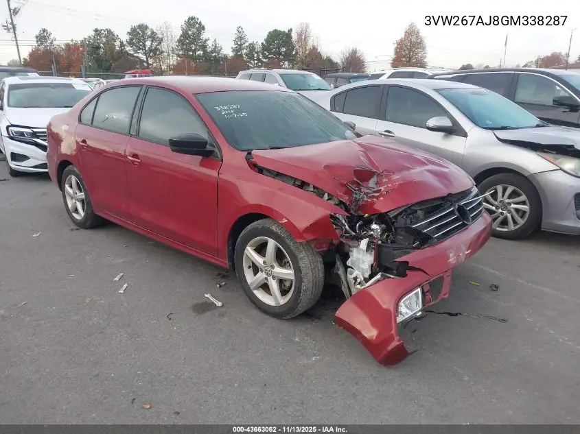 3VW267AJ8GM338287 2016 Volkswagen Jetta 1.4T S