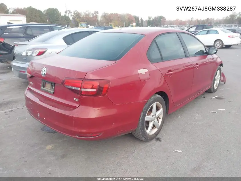 3VW267AJ8GM338287 2016 Volkswagen Jetta 1.4T S