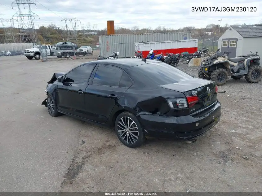 3VWD17AJ3GM230120 2016 Volkswagen Jetta 1.8T Sport