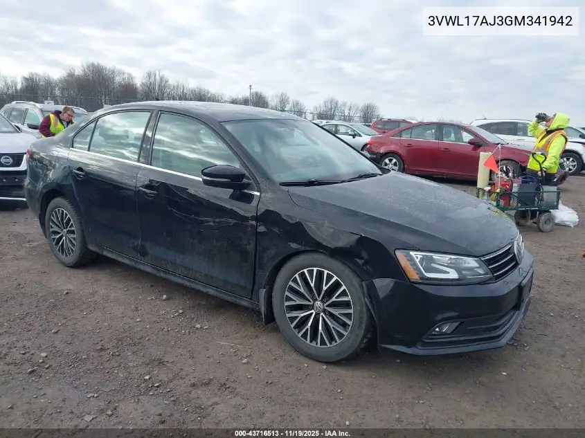 3VWL17AJ3GM341942 2016 Volkswagen Jetta 1.8T Sel Premium
