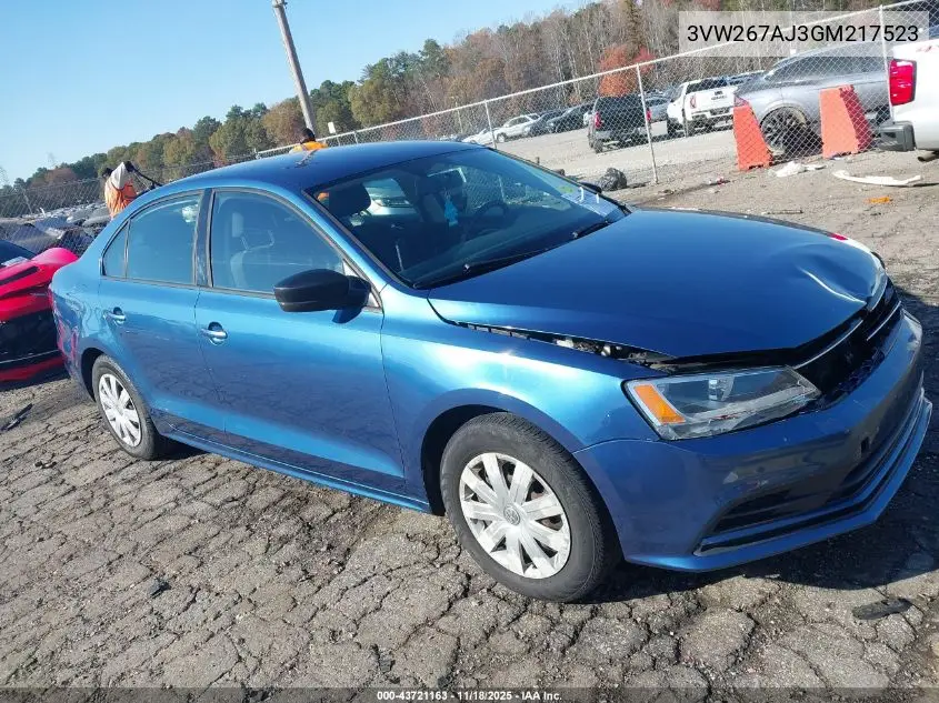 3VW267AJ3GM217523 2016 Volkswagen Jetta 1.4T S