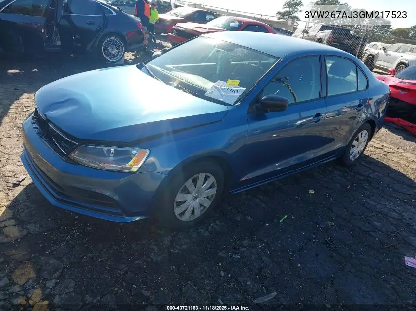 3VW267AJ3GM217523 2016 Volkswagen Jetta 1.4T S
