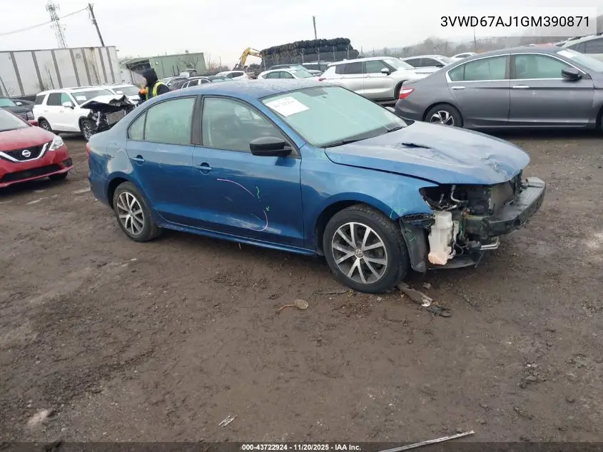 3VWD67AJ1GM390871 2016 Volkswagen Jetta 1.4T Se