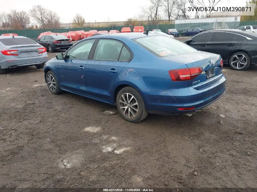 3VWD67AJ1GM390871 2016 Volkswagen Jetta 1.4T Se