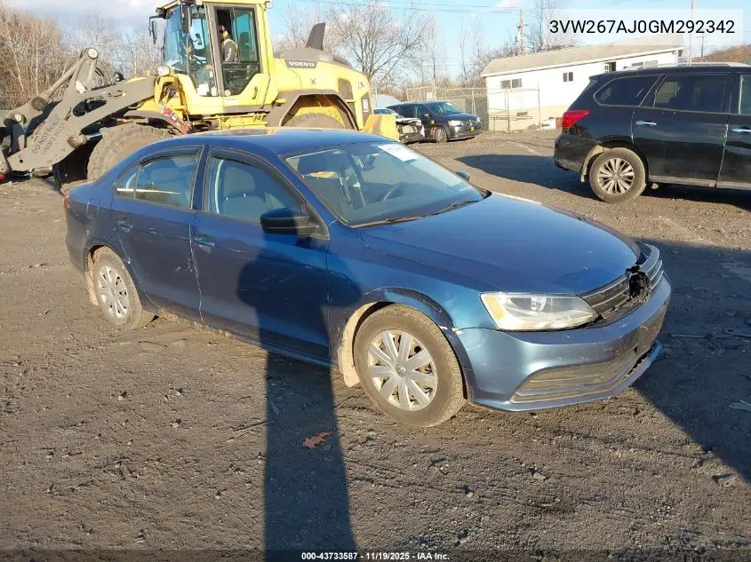 3VW267AJ0GM292342 2016 Volkswagen Jetta 1.4T S