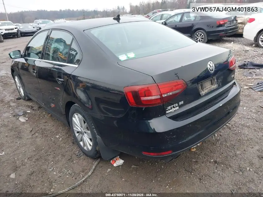 3VWD67AJ4GM401863 2016 Volkswagen Jetta 1.4T Se