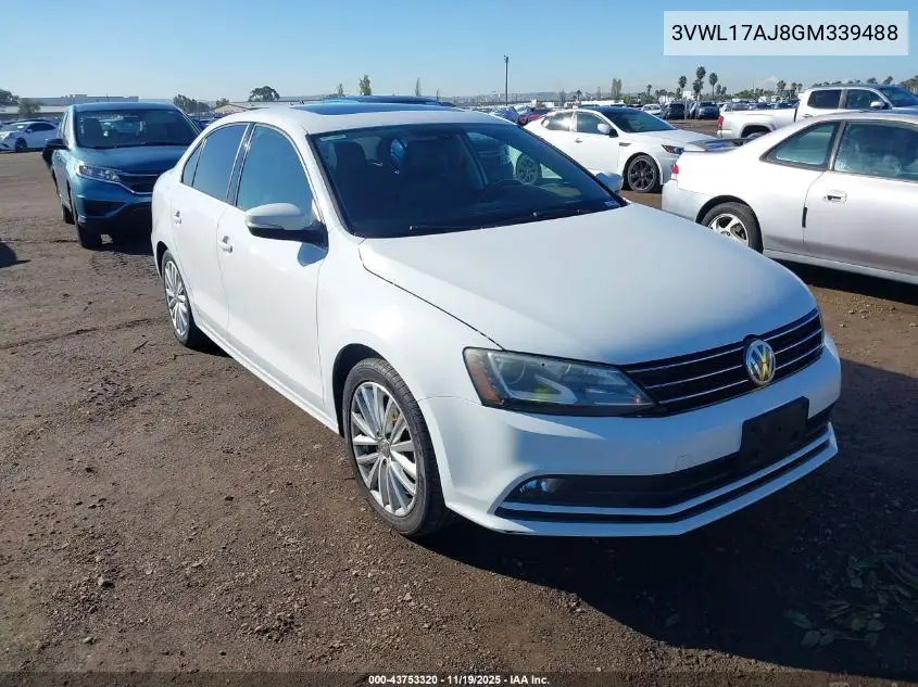 3VWL17AJ8GM339488 2016 Volkswagen Jetta 1.8T Sel