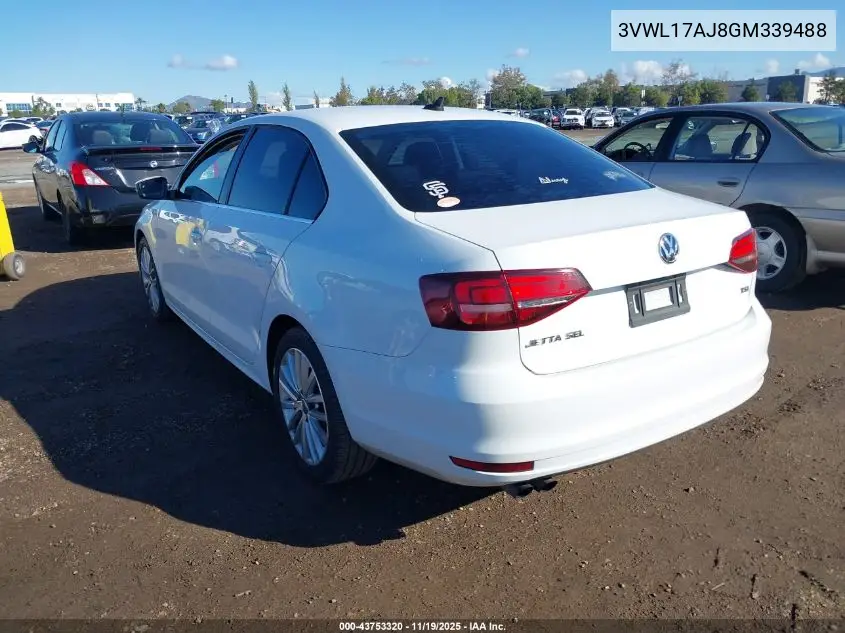 3VWL17AJ8GM339488 2016 Volkswagen Jetta 1.8T Sel