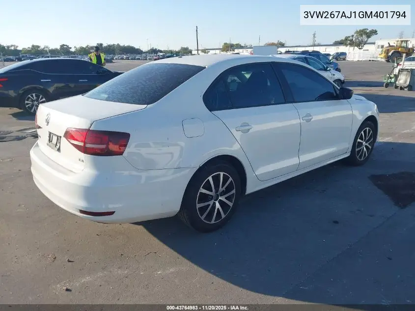 3VW267AJ1GM401794 2016 Volkswagen Jetta 1.4T S