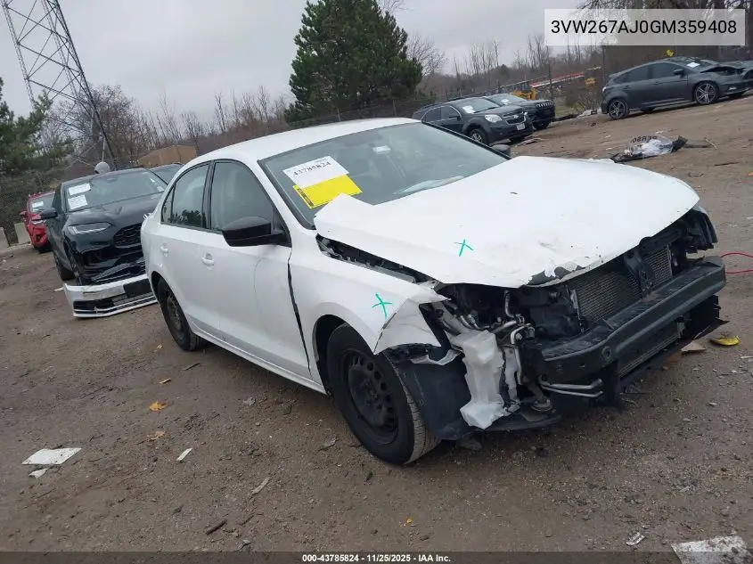 3VW267AJ0GM359408 2016 Volkswagen Jetta 1.4T S