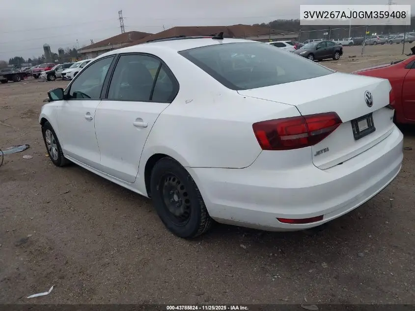 3VW267AJ0GM359408 2016 Volkswagen Jetta 1.4T S