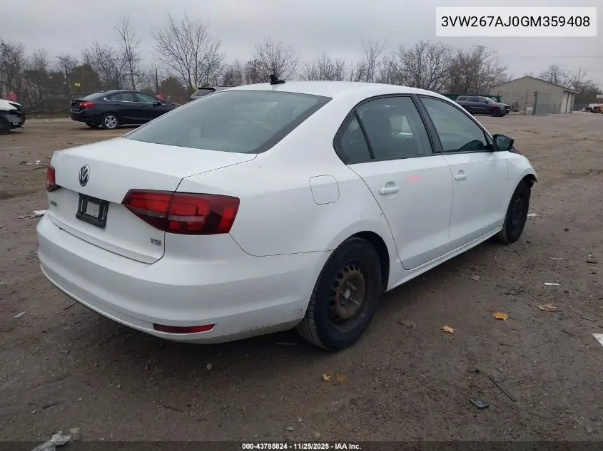 3VW267AJ0GM359408 2016 Volkswagen Jetta 1.4T S
