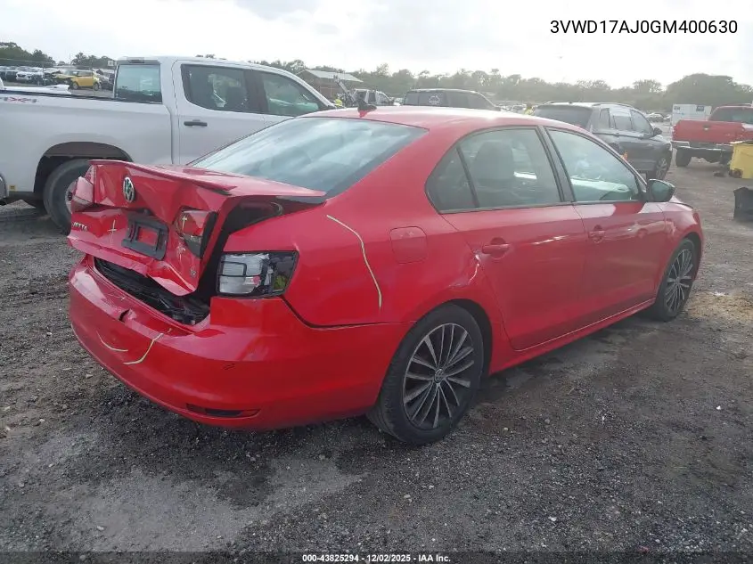 3VWD17AJ0GM400630 2016 Volkswagen Jetta 1.8T Sport