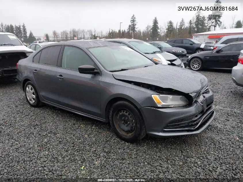 3VW267AJ6GM281684 2016 Volkswagen Jetta 1.4T S