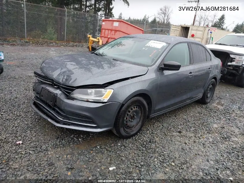 3VW267AJ6GM281684 2016 Volkswagen Jetta 1.4T S