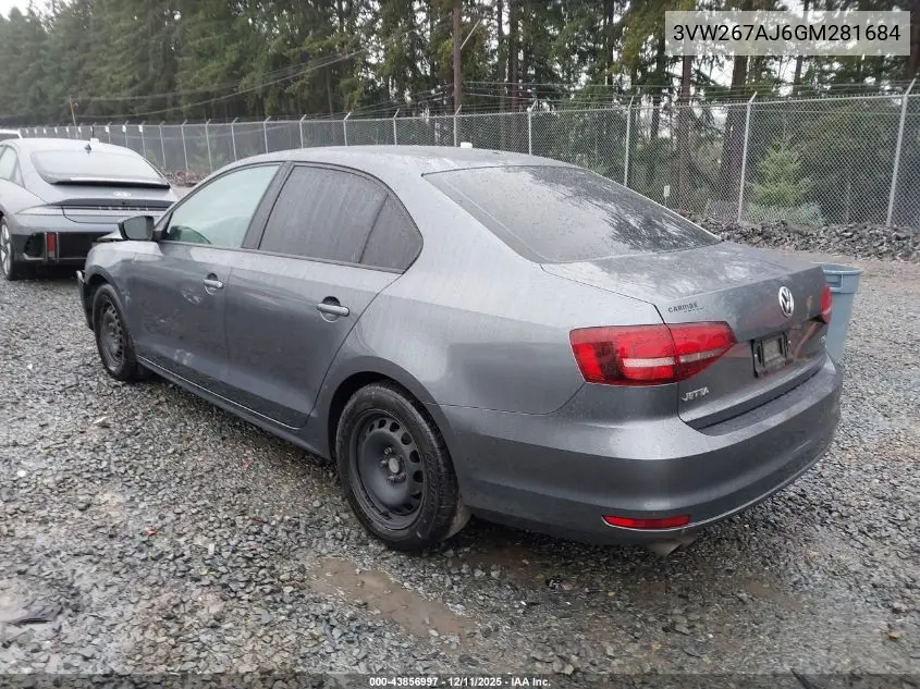 3VW267AJ6GM281684 2016 Volkswagen Jetta 1.4T S