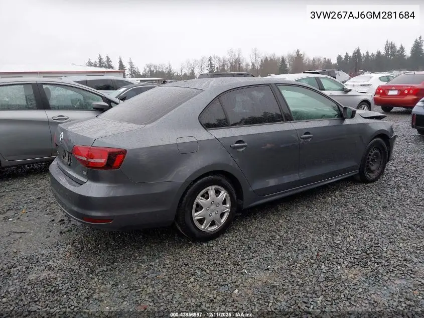 3VW267AJ6GM281684 2016 Volkswagen Jetta 1.4T S