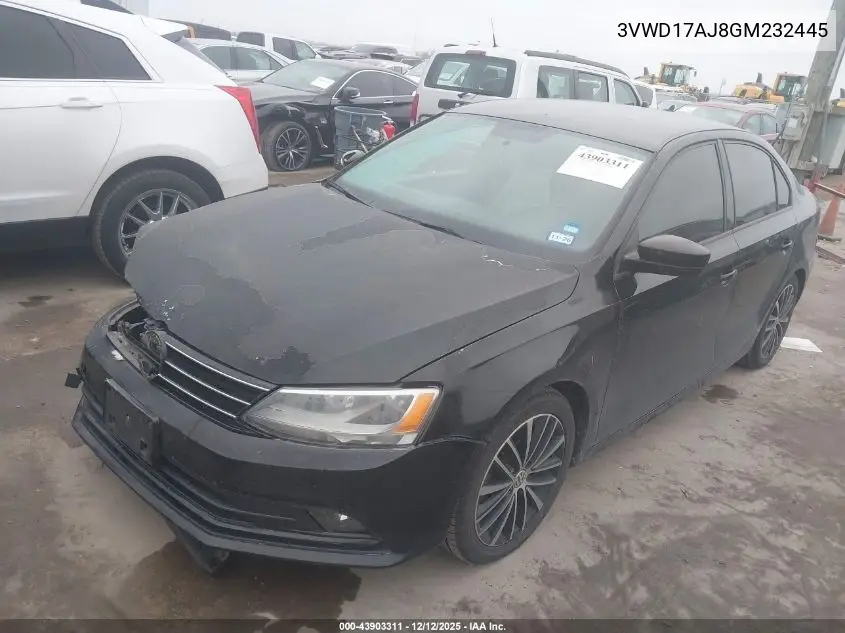 3VWD17AJ8GM232445 2016 Volkswagen Jetta 1.8T Sport