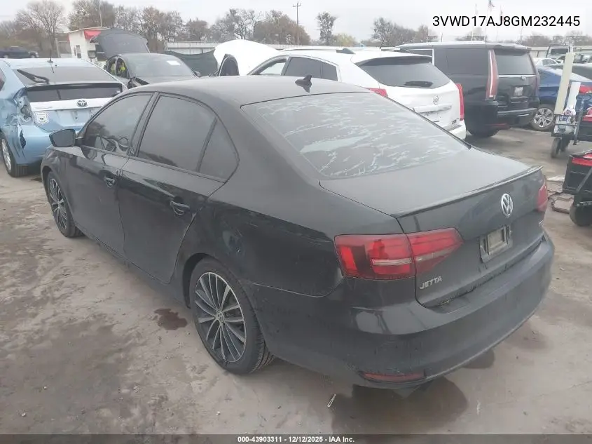 3VWD17AJ8GM232445 2016 Volkswagen Jetta 1.8T Sport