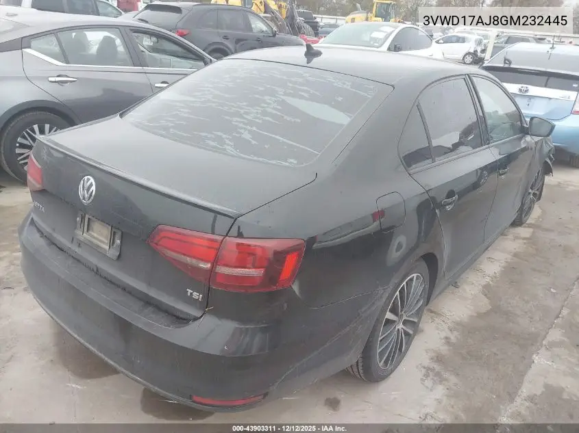 3VWD17AJ8GM232445 2016 Volkswagen Jetta 1.8T Sport