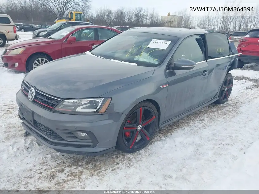 3VW4T7AJ5GM364394 2016 Volkswagen Jetta 2.0T Gli Sel