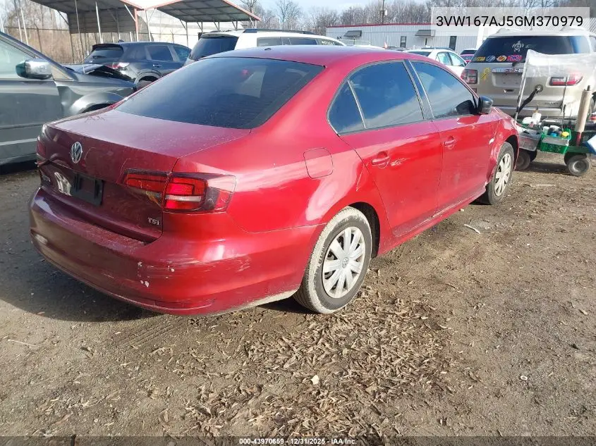 3VW167AJ5GM370979 2016 Volkswagen Jetta 1.4T S