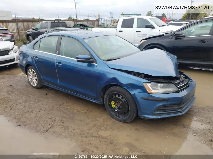 3VWDB7AJ7HM373120 2017 Volkswagen Jetta Wolfsburg Edition
