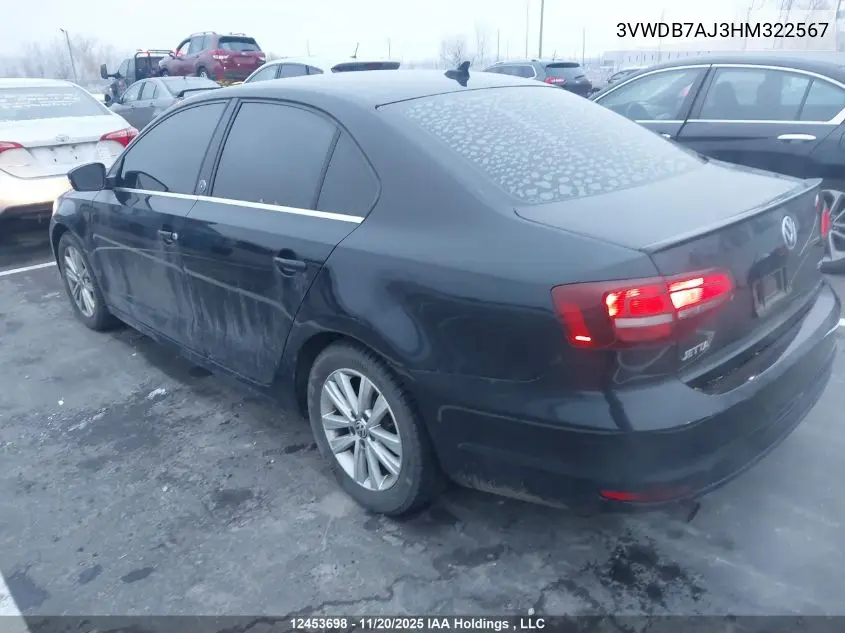 3VWDB7AJ3HM322567 2017 Volkswagen Jetta Wolfsburg Edition