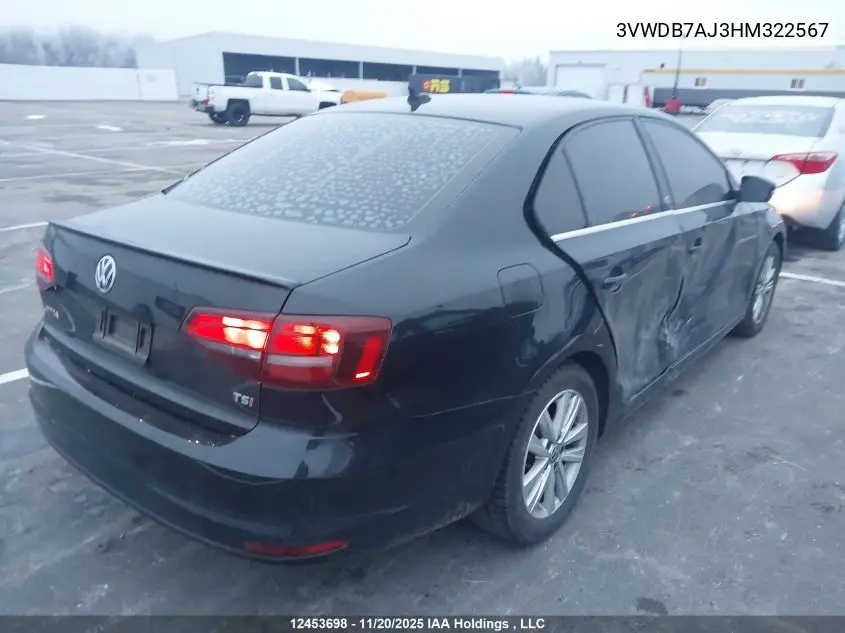3VWDB7AJ3HM322567 2017 Volkswagen Jetta Wolfsburg Edition