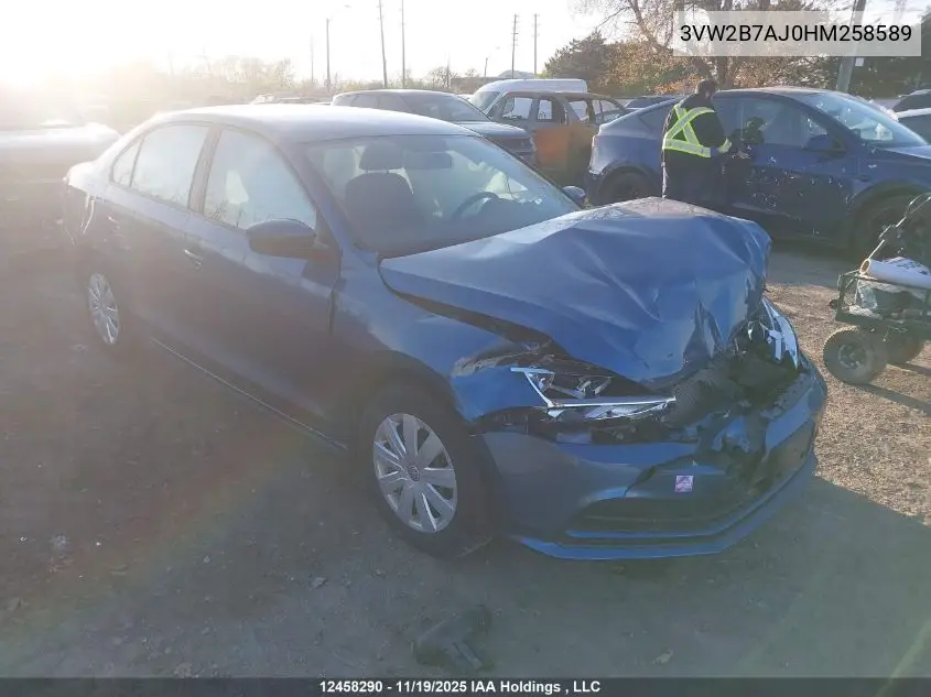 3VW2B7AJ0HM258589 2017 Volkswagen Jetta S
