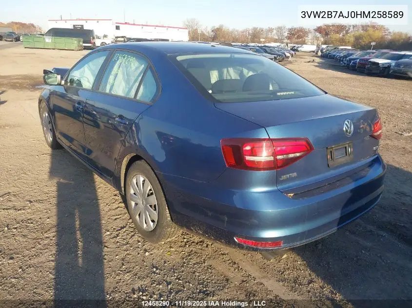 3VW2B7AJ0HM258589 2017 Volkswagen Jetta S