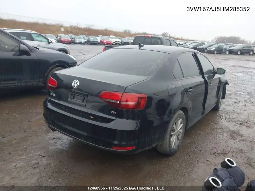 3VW167AJ5HM285352 2017 Volkswagen Jetta S