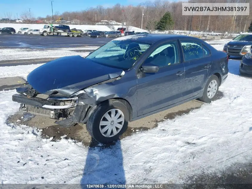 3VW2B7AJ3HM381397 2017 Volkswagen Jetta 1.4 Tsi Trendline+
