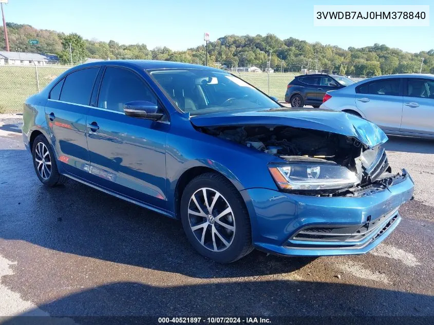 2017 Volkswagen Jetta 1.4T Se VIN: 3VWDB7AJ0HM378840 Lot: 40521897