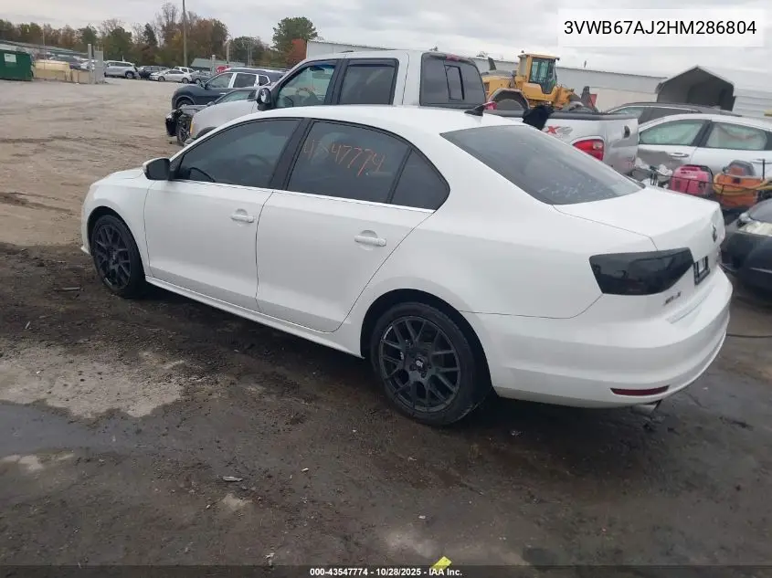 3VWB67AJ2HM286804 2017 Volkswagen Jetta 1.4T Se