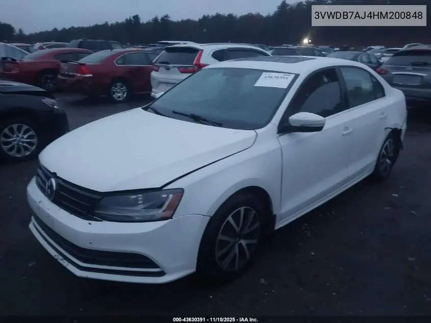 3VWDB7AJ4HM200848 2017 Volkswagen Jetta 1.4T Se