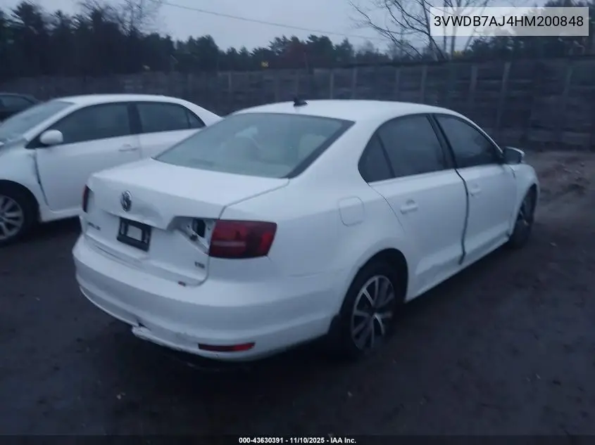 3VWDB7AJ4HM200848 2017 Volkswagen Jetta 1.4T Se
