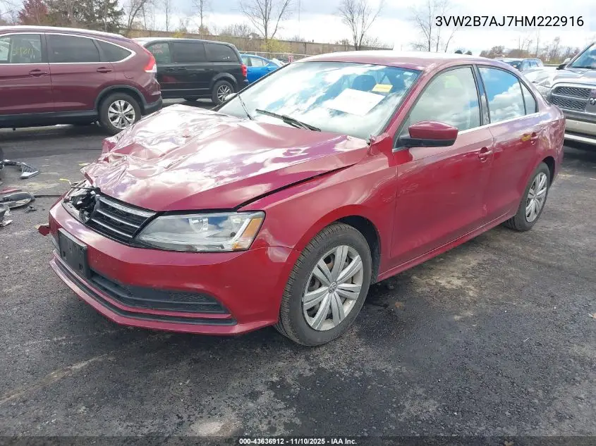 3VW2B7AJ7HM222916 2017 Volkswagen Jetta 1.4T S