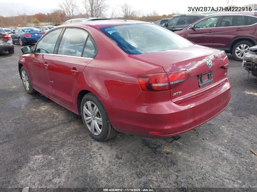 3VW2B7AJ7HM222916 2017 Volkswagen Jetta 1.4T S