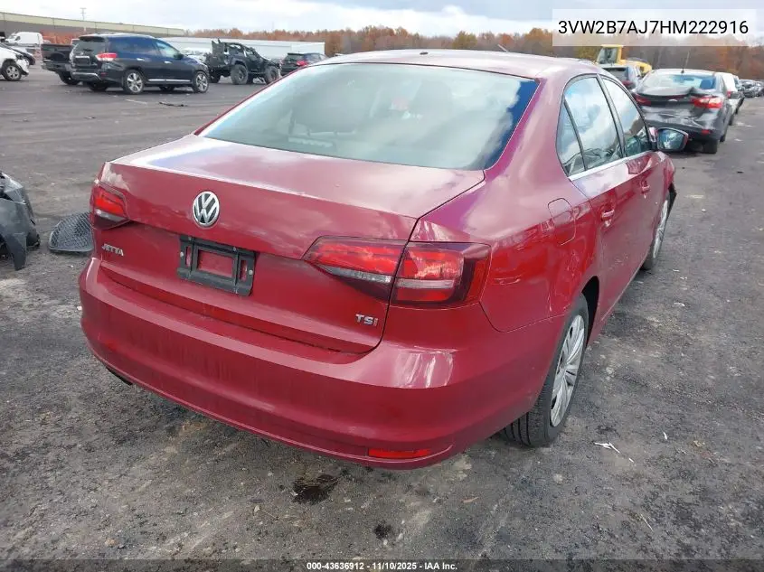 3VW2B7AJ7HM222916 2017 Volkswagen Jetta 1.4T S