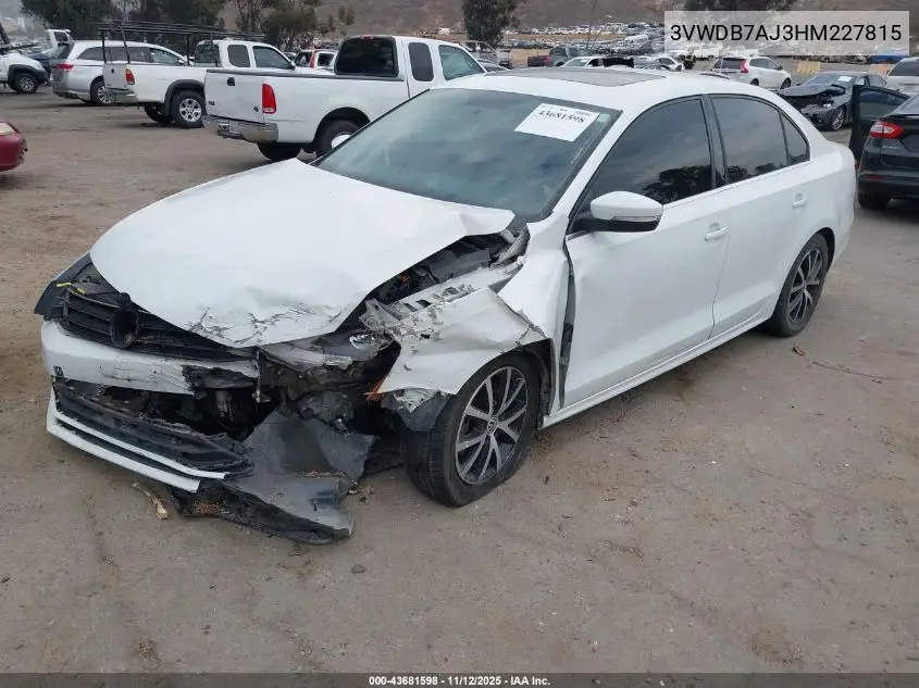 3VWDB7AJ3HM227815 2017 Volkswagen Jetta 1.4T Se