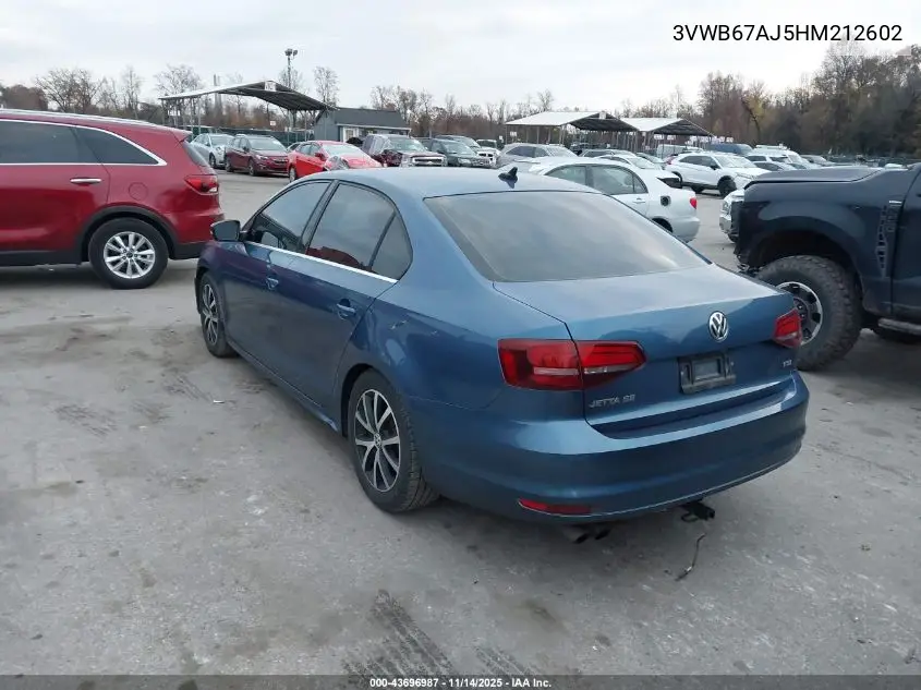 3VWB67AJ5HM212602 2017 Volkswagen Jetta 1.4T Se