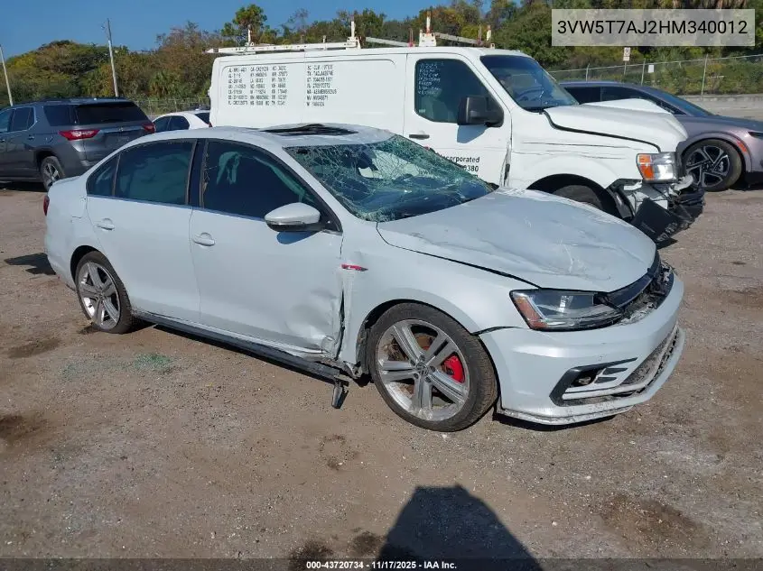 3VW5T7AJ2HM340012 2017 Volkswagen Jetta Gli