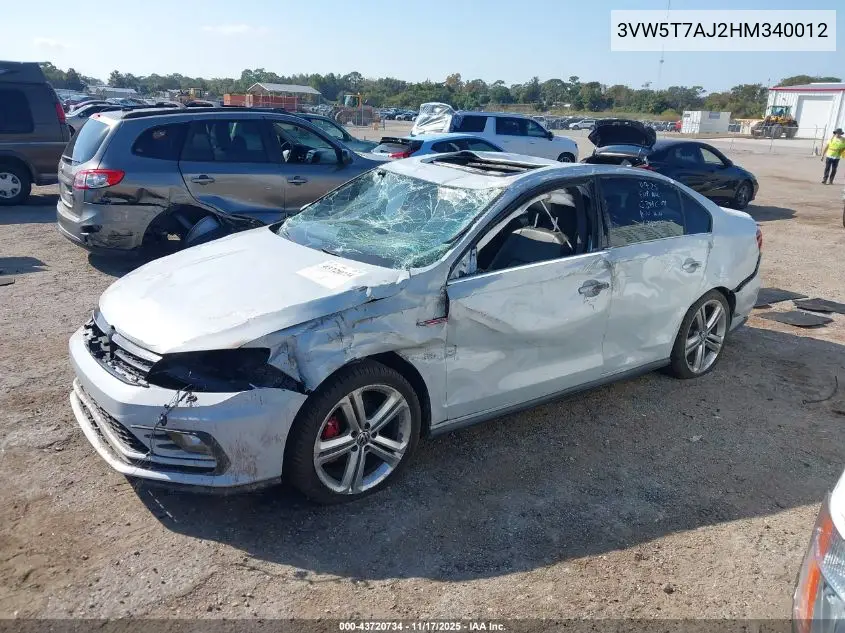 3VW5T7AJ2HM340012 2017 Volkswagen Jetta Gli